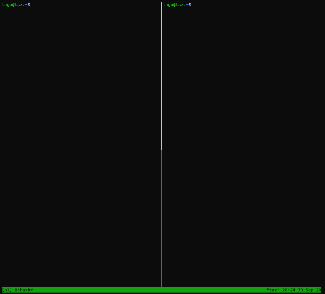 Vertical split a tmux session