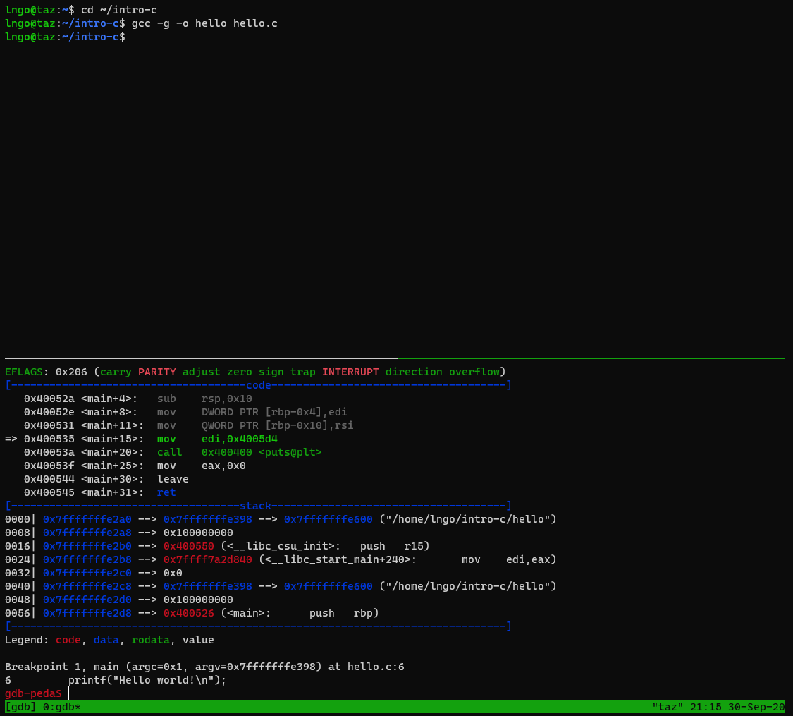 Run gdb with breakpoint