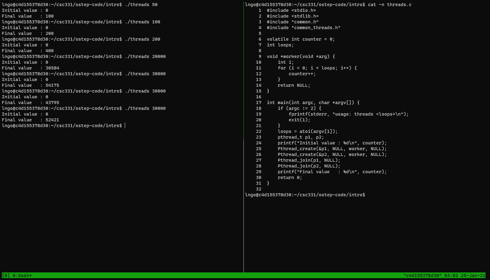multithreaded with errors