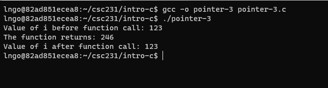 Compile and run pointer-3.c