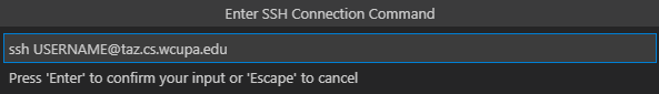 Provide SSH command to host