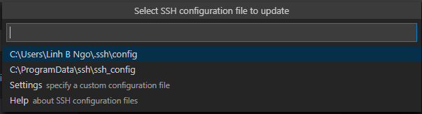Select destination to save configuration files