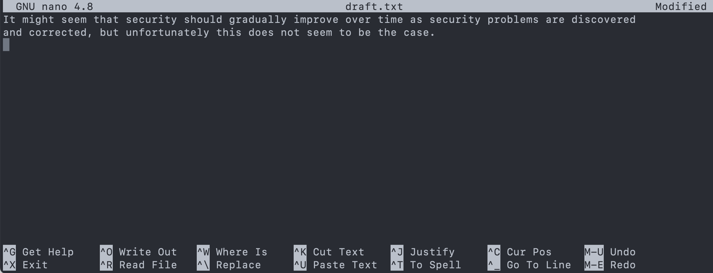 Nano editor