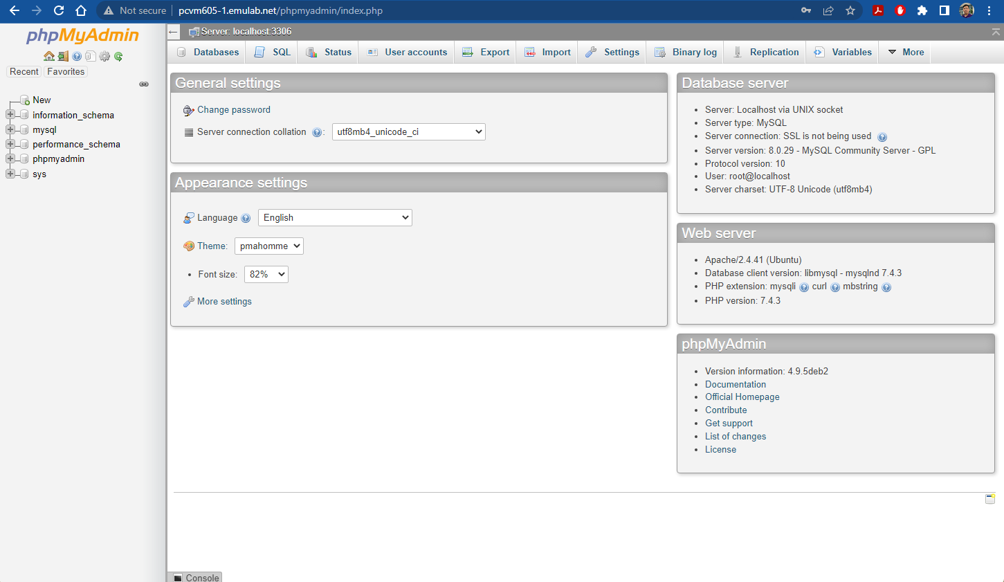 Configuring mysql