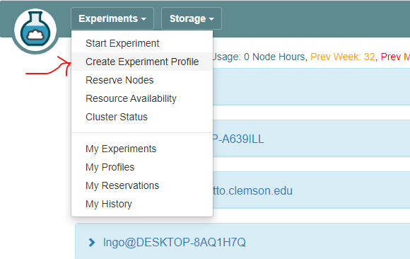 Create new CloudLab experiment profile