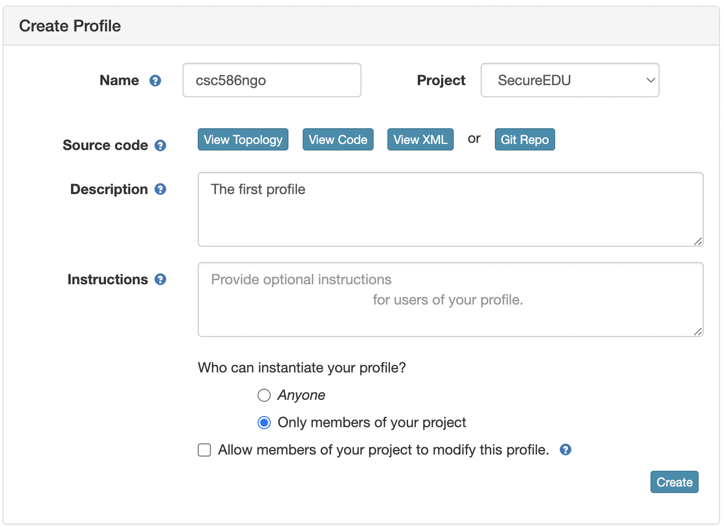 CloudLab Profile