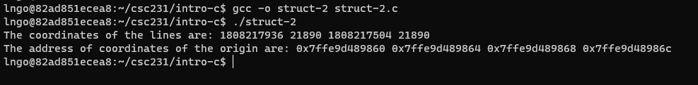 Compile and run struct-2.c