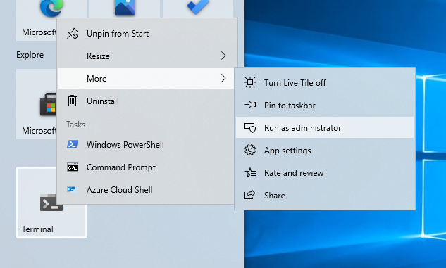 Windows Terminal in administrator mode
