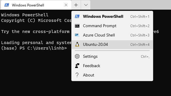 Ubuntu 20.04 shell in Windows Terminal
