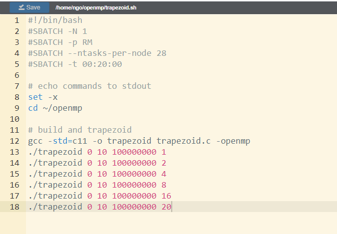 Batch submission script