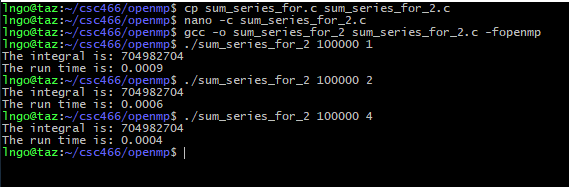 compile and run sum_series_for_2.c