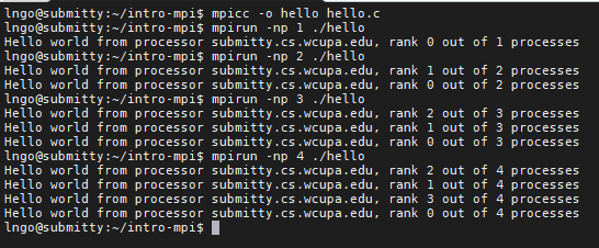 compile and run hello.c