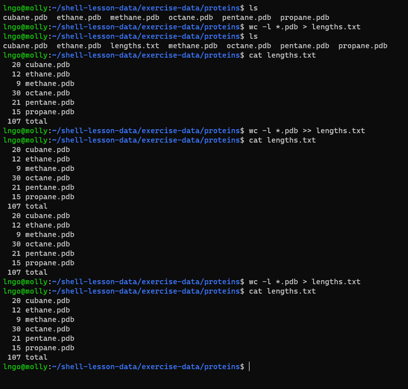 Redirect outputs to a file